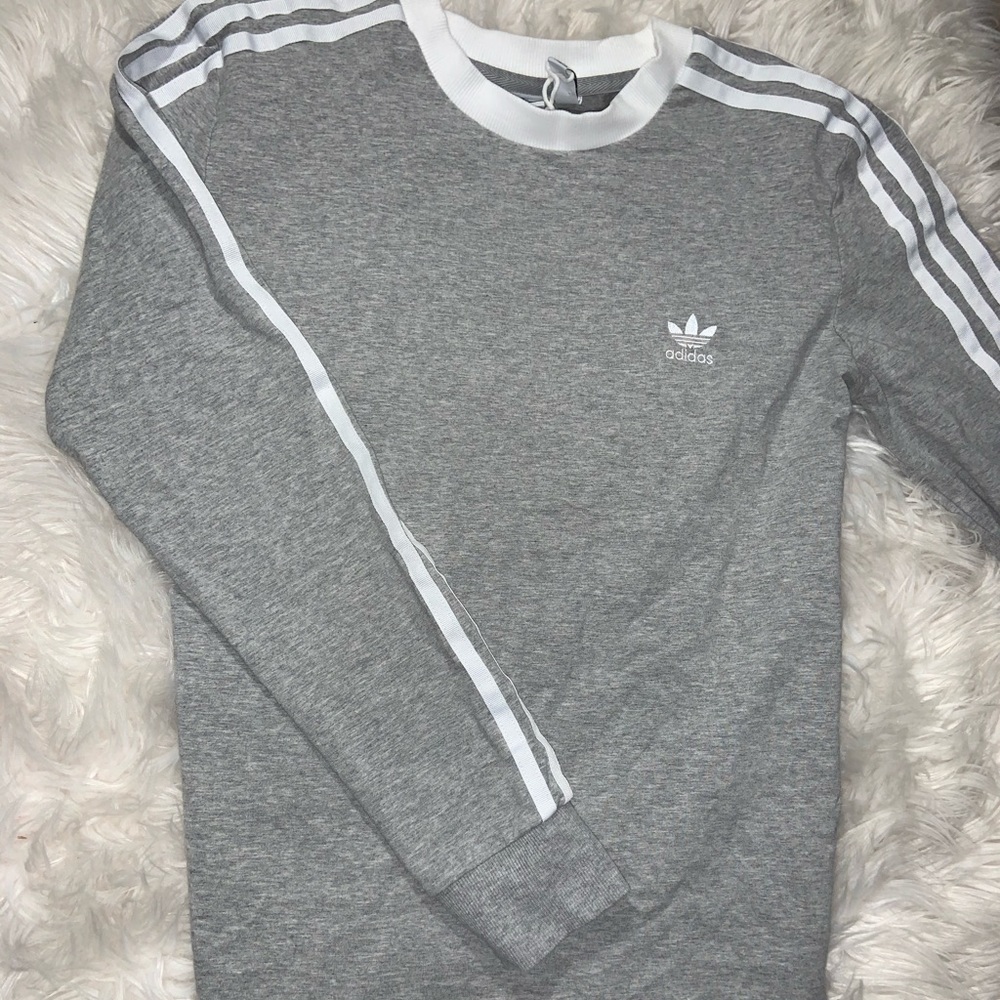 Gray and White Adidas Shirt